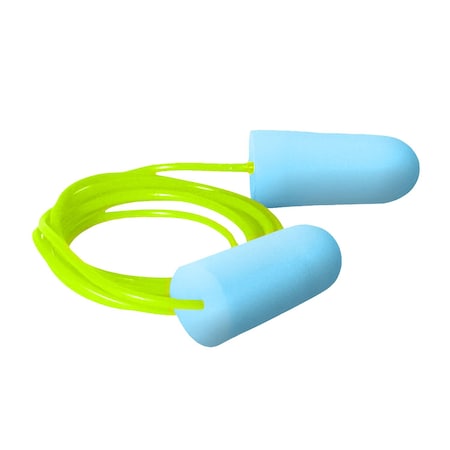 Radians Disposable Foam Earplugs, Bullet Shape, 31 dB, Blue/Lime, 1 PR FP75